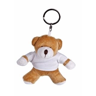 Honey bear with white T-shirt suitable for printing, keyring (T-shirt packed separately)