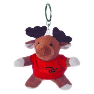 Reindeer with red T-shirt suitable for printing, keyring (T-shirt packed separately)